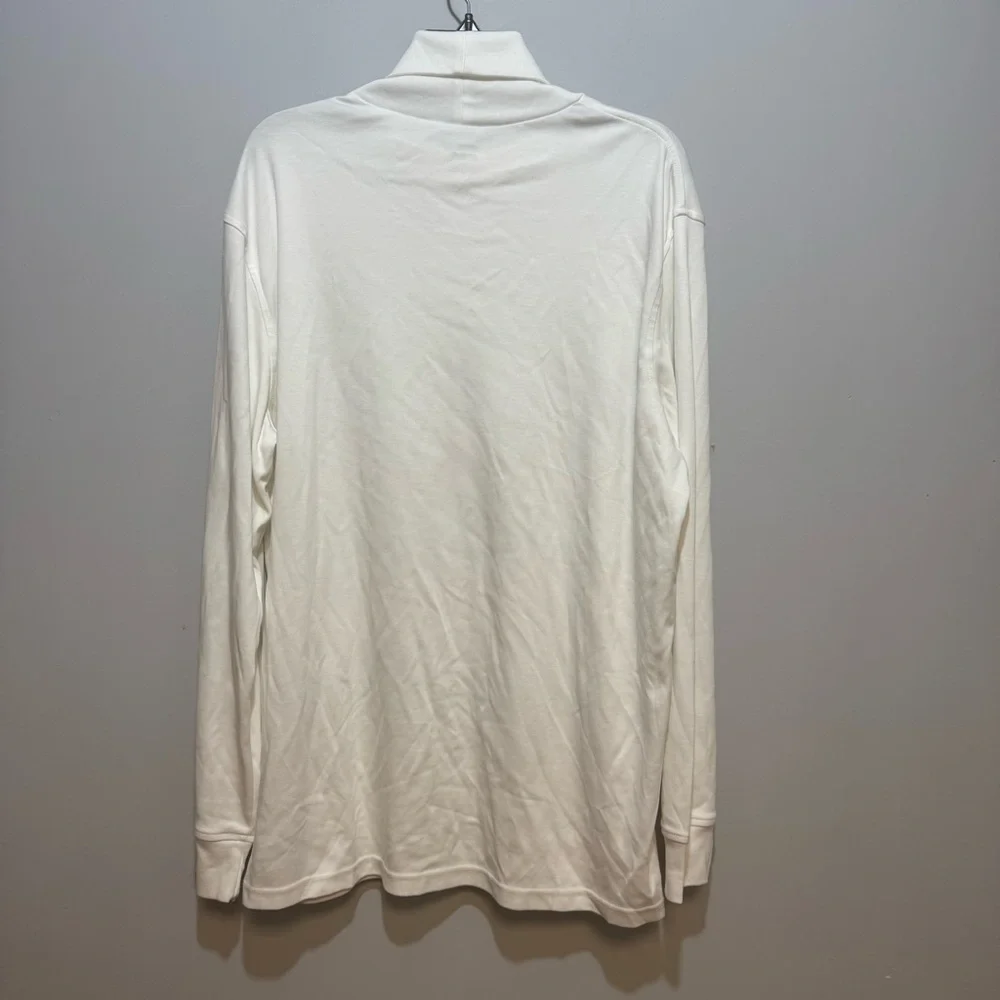 Lands' End White Turtleneck Sweater Soft Knit Classic.‎ Size XL